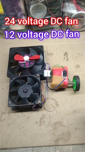 24 volt to DC 12 volt fan power from metal gear motor project LED bulb #electricmotor #shorts