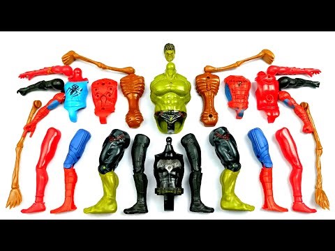 spiderman spider hoodie batman hulk smash siren head toys assemble video