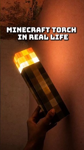 how to make Minecraft torch by cardboard #diy #craft #minecraft #torch