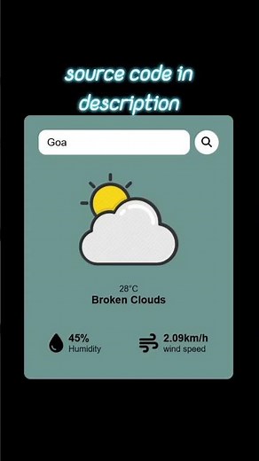 weather app using HTML CSS and JavaScript #shorts #weather #webdevelopment