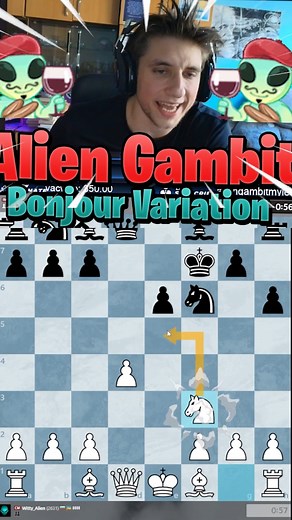 Alien Gambit Bonjour Variation vs. IM 👽 #reels #chess #chesscom #funny #viral #boardgames #chessreels #streamer #france | Volen Dyulgerov