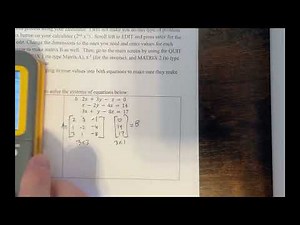Lesson 10.5 Example #1B Solving Systems of 3X3 Equations Using Inverse Matrices