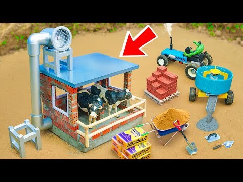 DIY Mini Tractor Builds a Cow Shed with Ventilation System for Livestock | Science Project
