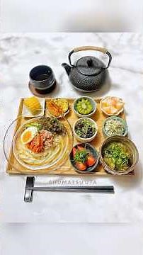 【和食献立】今年もお素麺🍜ツナとキムチでさっぱり冷麺風アレンジ🧑‍🍳【レシピは動画説明欄に】週末うたの# #shots EP64🥝