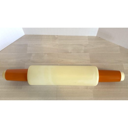 Vintage Tupperware Rolling Pin Fillable Pastry Dough Roller Orange Handles USA - Etsy