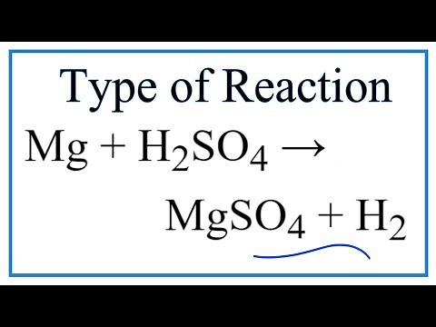 Type of Reaction for Mg + H2SO4 = MgSO4 + H2