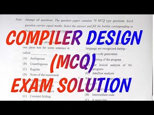 Compiler Design Solution of MCQ based Exam