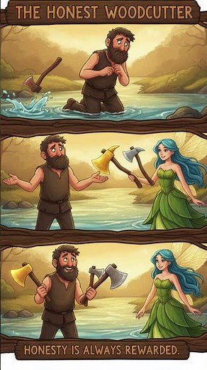 The Woodcutter and the Golden Axe | A Classic Fable for Kids About Honesty