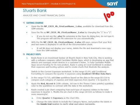 New Perspectives Excel 2019 | Module 4: SAM Project 1b