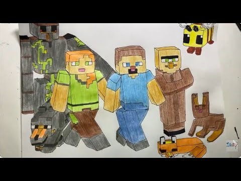 Drawing & Coloring Many Minecraft Characters.