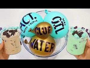 Making Mint Chocolate Chip & Mocha Java Chip Ice Cream Slime with Balloons!