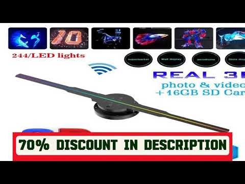 #42cm 3D Holographic Fan Wifi Remote Custom ICONS DIY Video LOGO LED Neon Lights Rotating Display A