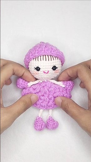 Cute & Easy Tiny Doll Crochet – Free Pattern Tutorial! #crochetdoll #tinydoll #amigurumi #diydoll