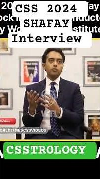 CSS 2024 Topper (Muhammad Shafy) Interview - CSSTROLOGY #CSS2024