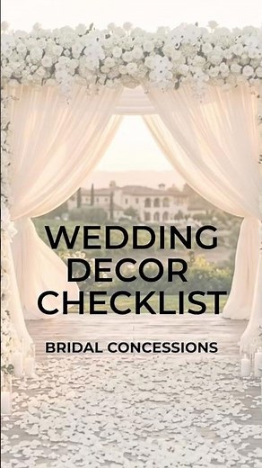 Wedding Decor Checklist, Wedding Decorations, Wedding Planning