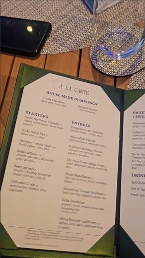 Delta One Lounge Menu • Seattle