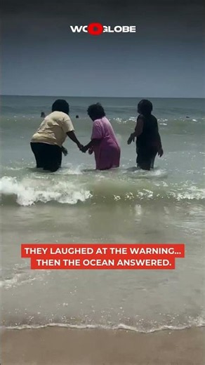 The family gets wiped out after challenging an incoming beach wave | WooGlobe