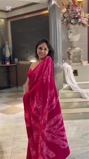 Hot pink Silk batik saree 🌸 Custom designed saree Kindly Note : You can customize it to your own preferences like any color, any design, entirely your way. 📞 94 779590085 #creatorsearchinsights #silkbatik #fyp #batik #modernbatik #saree