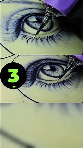 3D Realistic Eye Tattoo Shading techniques ✍️ #shorts #tattoo #eye