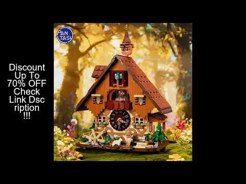 Pantasy Retro Series Cute Cuckoo Clock Building Blocks Mosaic Model Desktop Ornaments Educational To