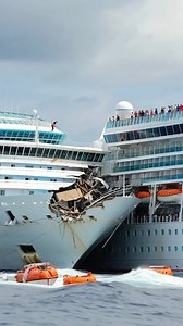 162K views · 72 reactions | Eyewitnesses caught it all on camera—two massive liners colliding, metal groaning, water churning. Alarms blared, chaos erupted, but every moment was filmed. Proof that even giants can crash #crash #crashed #damage #sea #ocean #wave #tsunami #ship #boat #cruiseship #cruise #news #yacht #ai | The.worldai | Facebook