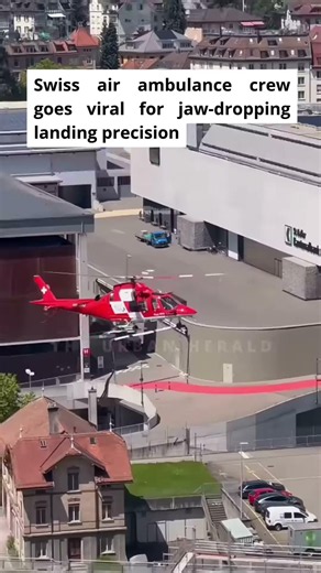 Swiss Medevac Crazy landing on Helipad!!!