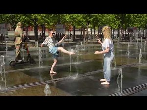 Fountain, girls and fun splashes ! May 2021. Full video