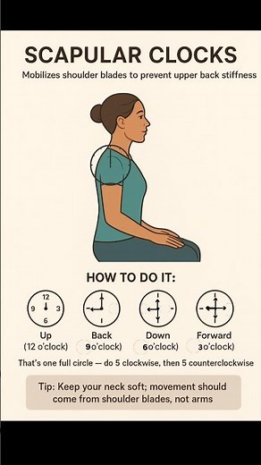 🕒 Scapular Clocks Exercise for Shoulder Mobility #JashandeepKaurVibes