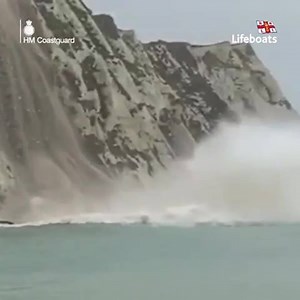 177K views · 1.4K reactions | This shocking footage captured last week by Dave Waterfield perfectly illustrates the dangers posed by unstable cliffs. When coastal walking, #BeCoastSafe and stay well back from cliff edges. Keep your dog on a lead and, when walking on the beach, be aware of what is above you. In an emergency, call 999 and ask for the Coastguard. | RNLI | Facebook
