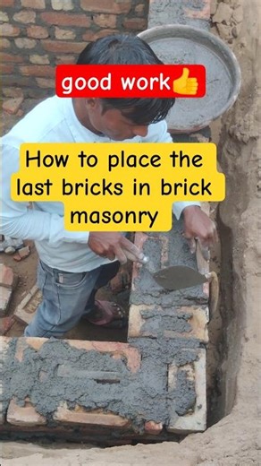 How to place the last bricks in bricks massonary #shortsfeed #construction #brickwork