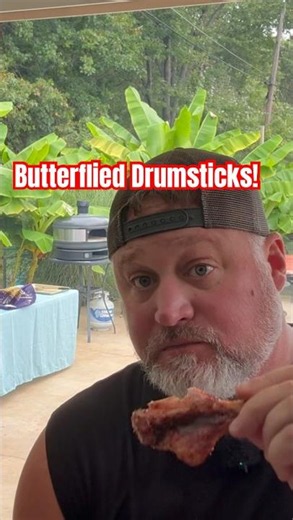 Butterflied Chicken Drumsticks 🔥🍗 #unclenate #bbq