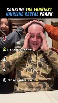 Ranking the funniest hairline reveal moments 🪮. #youtubeshorts #funny #prank #hair #viral