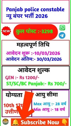 Punjab Police Constable Form Fill Up 2026‼️How To Apply #Punjab #Police #Constable Online Form 2026