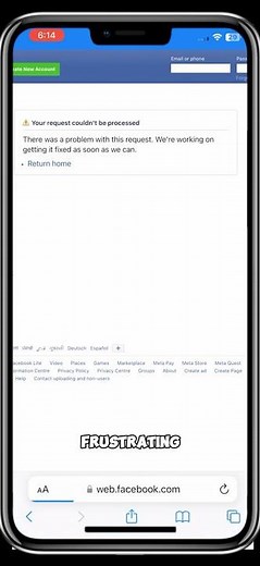 Fix Facebook 'Your Request Could Not Be Processed' Error" In iPhone