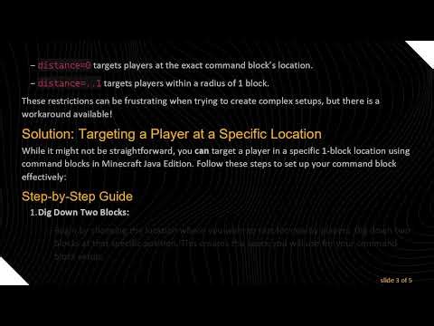 Can a Minecraft Command Block Use Target Selectors to Find Players at a Specific 1-Block Location?