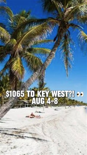 $1065 to Key West?! 👀🌴 Yeah… and it’s giving island vibes without leaving the U.S. Think: sunset views, beachy drinks, fresh seafood, and wandering down Duval Street with not a care in the world. 🍹🌅 📅 August 4–8, 2026 💳 Just $200 down to lock it in ✈️ Flights 🏨 4 nights 🚐 airport transfers INCLUDED If this is your sign… take it 😉 📧 haley@underthesuntravelagency.com Price based on double occupancy. Rates subject to change. #KeyWest #FloridaKeys #BeachGetaway #TravelDeals #GirlsTrip