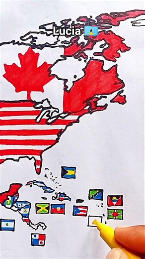 Draw Flag Map of Saint Lucia 🇱🇨 #lucia #flag