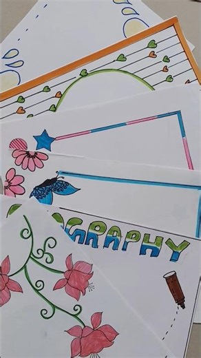 Easy border design/Project work designs/border design for project/border design/assignment #shorts