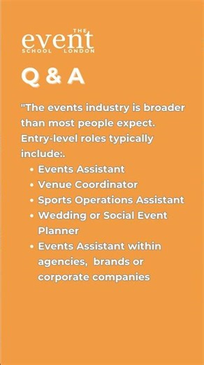 Q: What roles can you go into after studying event management?