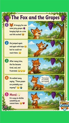 👉THE FOX AND THE GRAPES |A Panchatantra story #shorts #ytshorts #panchatantra