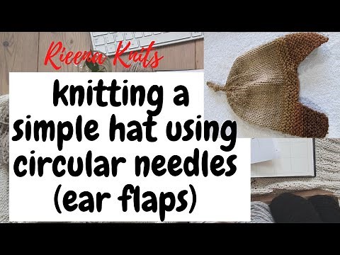 Knitting a SIMPLE HAT using CIRCULAR NEEDLES / Hat with ear flaps