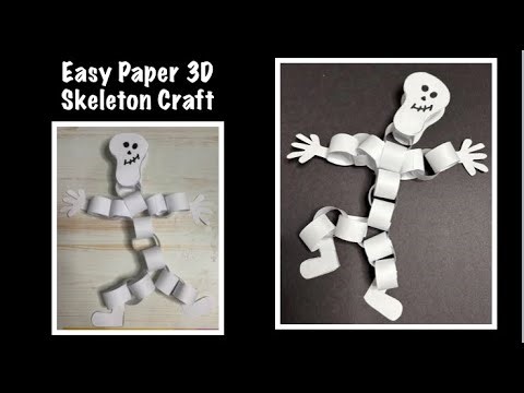 Easy Paper 3D Skeleton Craft - Great Halloween Decoration!