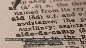Statutory interpretation - External aids - www.e-lawresources.co.uk