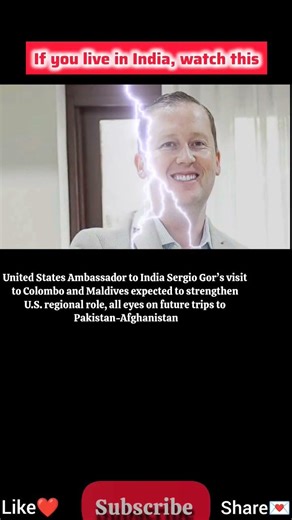 United States Ambassador to India Sergio Gor’s ... || news readers || #news #war #update