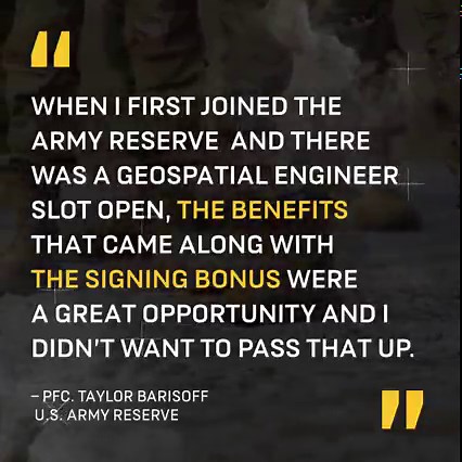Did you know Army Reserve Soldiers can earn signing bonuses up to $20K? Find out more about how you could acquire your bonus plus other benefits at https://go.usa.gov/xh3CH. | GoArmy
