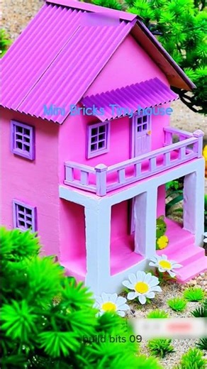 How to Build a Tiny House with Mini Bricks | Incredible DIY Project #shorts #miniature