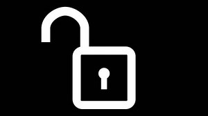 Lock icon animation on transparent background with alpha channel.