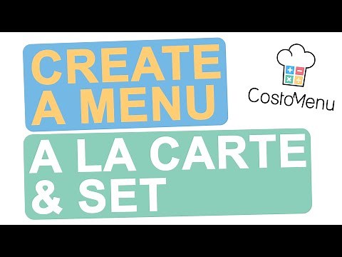 02 𝐂𝐨𝐬𝐭𝐨𝐌𝐞𝐧𝐮 - Menus: How to create à la carte & set menus