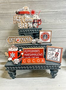 Hot Cocoa Bar Tiered Tray Signs: Winter Decor Set - Etsy