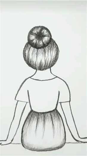 Back Side Girl Drawing ♥️ Wait for the Final Reveal 😍 #shorts